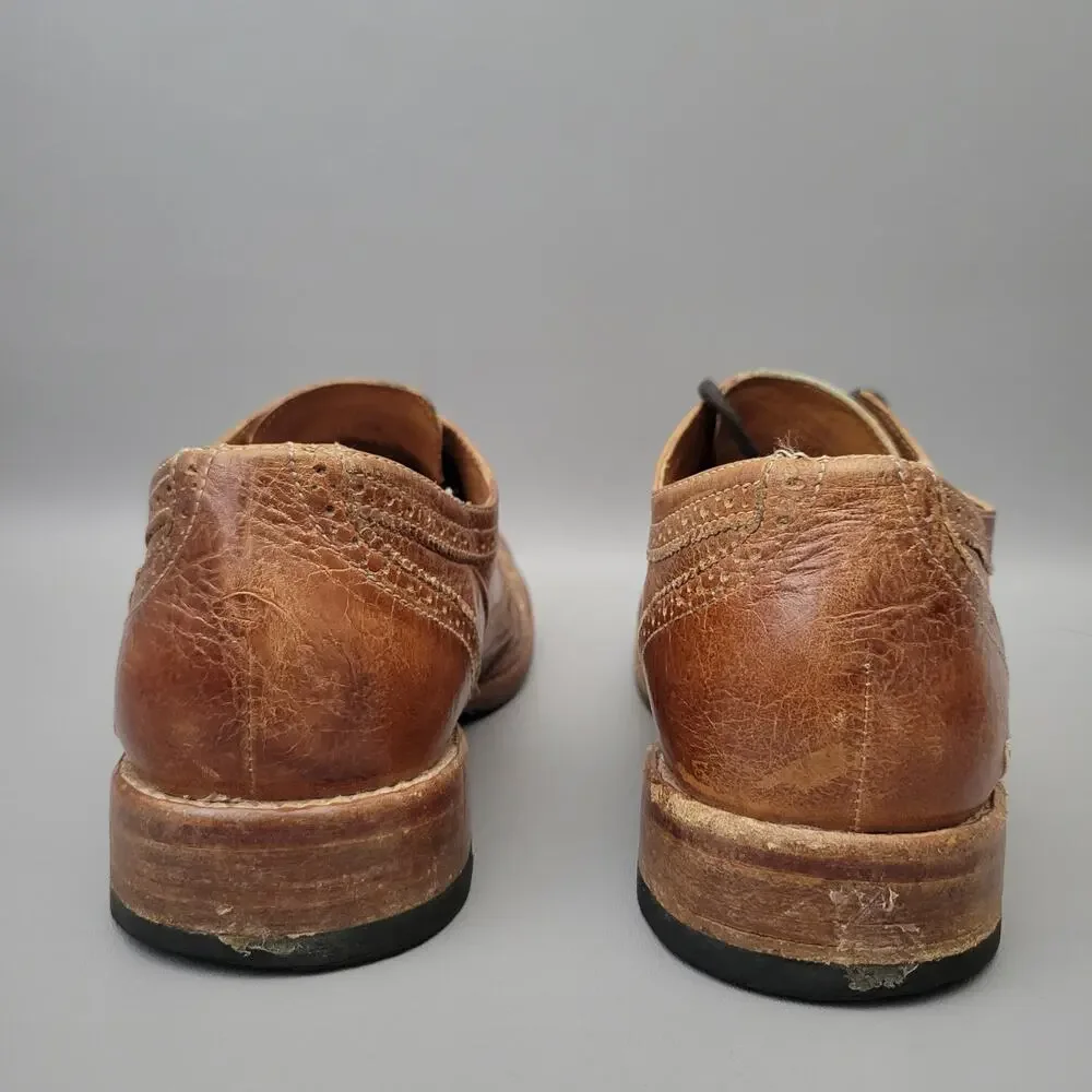 Bed Stu Corsico II Benchmade Wingtip Oxfords Brown Leather Shoes Mens 12 - Picture 7 of 13